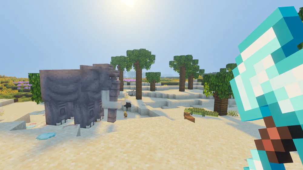 Elephant and Crocodile in Minecraft Bedrock