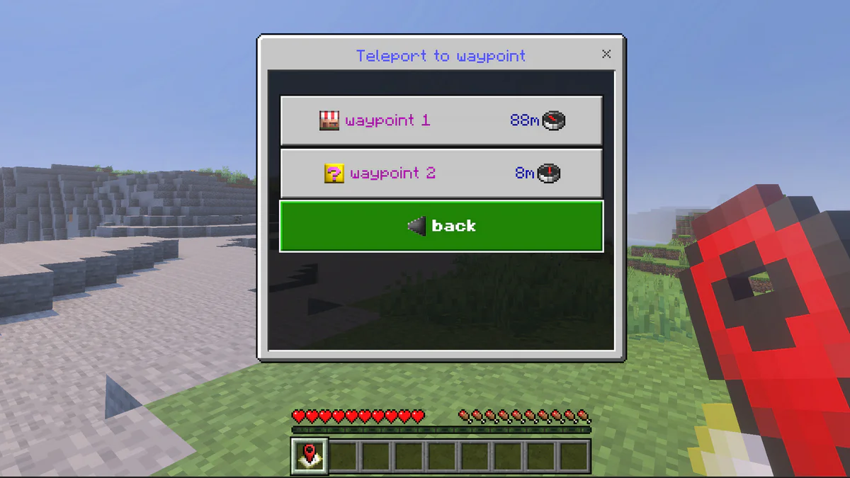 Choosing waypoint to teleport to