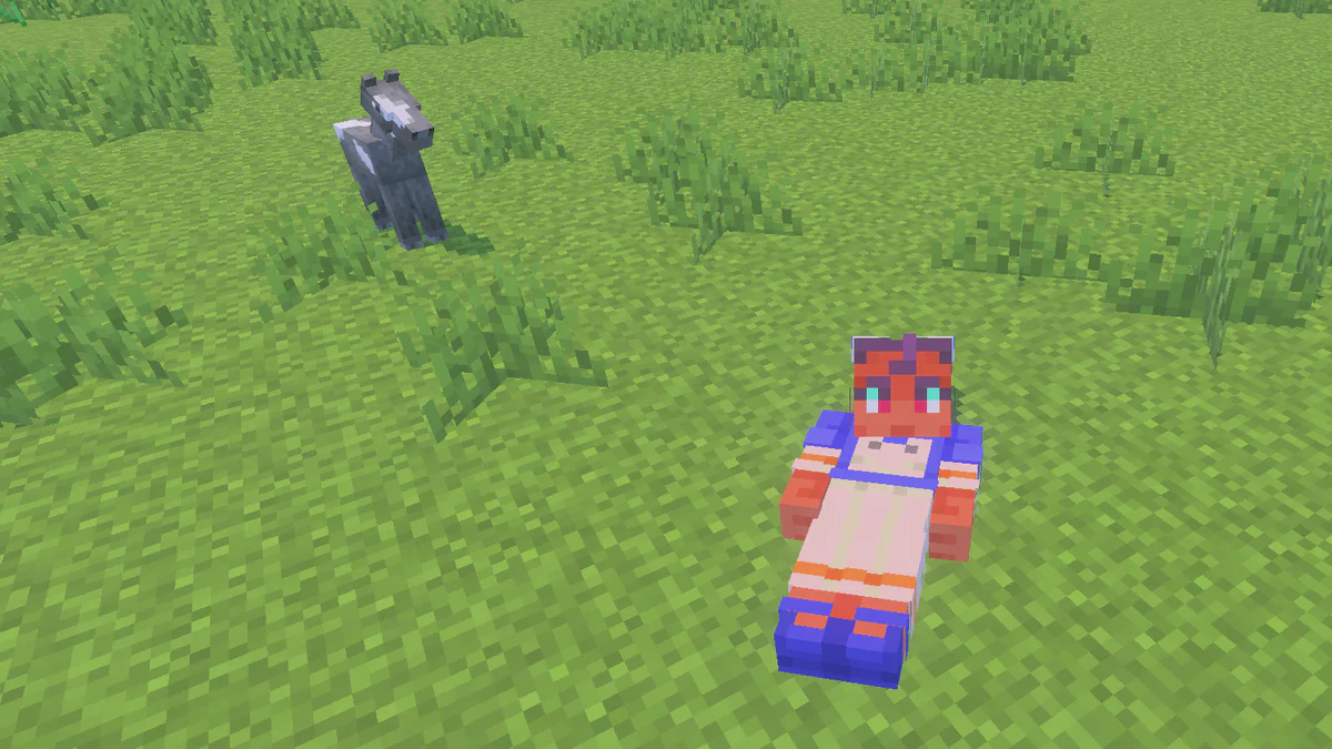 Me laying down in Minecraft Bedrock